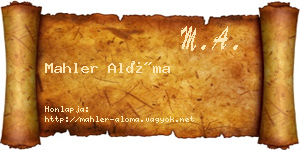 Mahler Alóma névjegykártya
